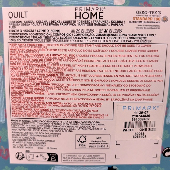 🆕 Disney “Stitch” Hawaiian Floral Graphic Minky-Lined Puffy Quilted Blanket - Picture 9 of 12